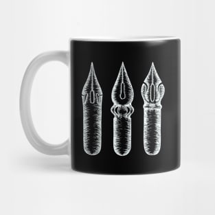 Dip Pen Nibs (White and Black) Mug